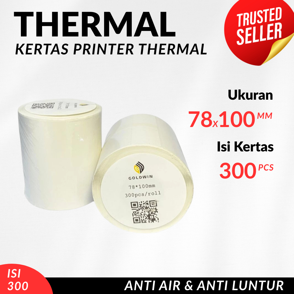 

Label Stiker Thermal 78 x 100 x 300 pcs Termurah Goldwin