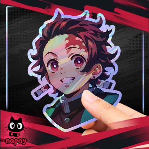

Stiker Hologram Anime Demon Slayer Tanjiro Kamado Pose V3
