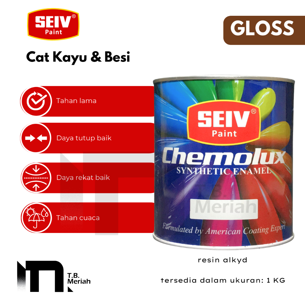 Cat Seiv Cat Kayu & Besi 1 Kg VINTAGE BROWN Series Gloss - Ready Mix Warna SEIV