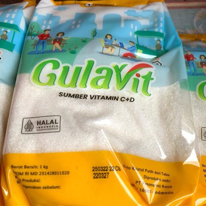 

Gulavit Sumber Vitamin C+D 1 Kg warna kuning /Gula Putih Sehat Bervitamin Kemasan 1 Kg / Gula Pasir Kemasan 1 Kg Promo