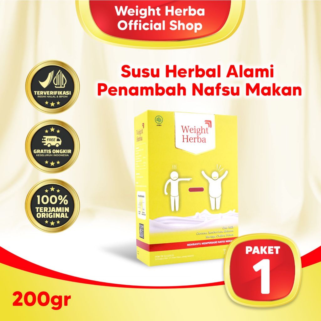 

Penggemuk Badan Herbal Weight Herba 200gr – Suplemen Penambah Berat Badan, Nafsu Makan Meningkat