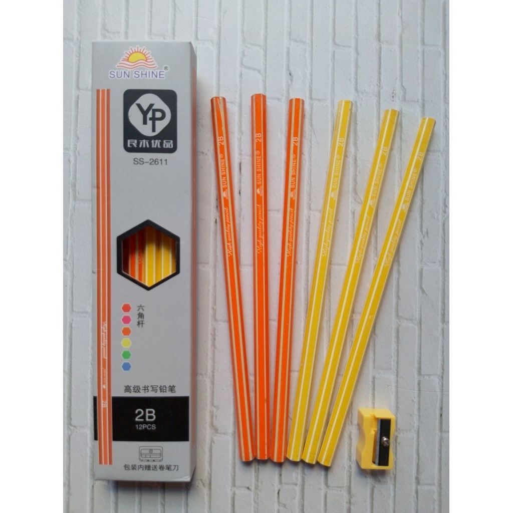 

(12PC) PENSIL 2B SUN SHINE SS-2611/ PENSIL+FREE RAUTAN