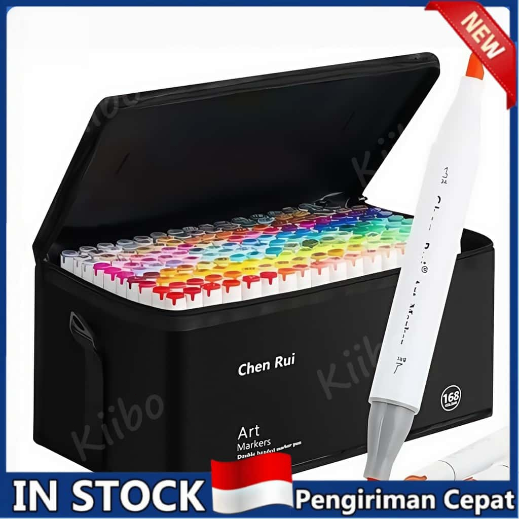

Chenrui Spidol Warna Warni Dual-tip(ujung brush+ujung broad)Art Marker Set Markers
