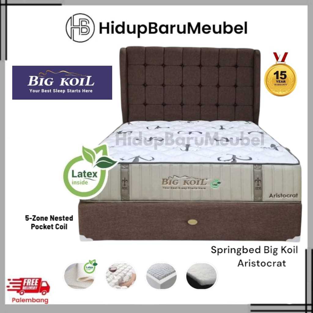 Springbed Big Koil Gen 3 ARISTOCRAT By Bigland / Spring Bed  Bigkoil / Kasur Matras T34 Pocket Latex