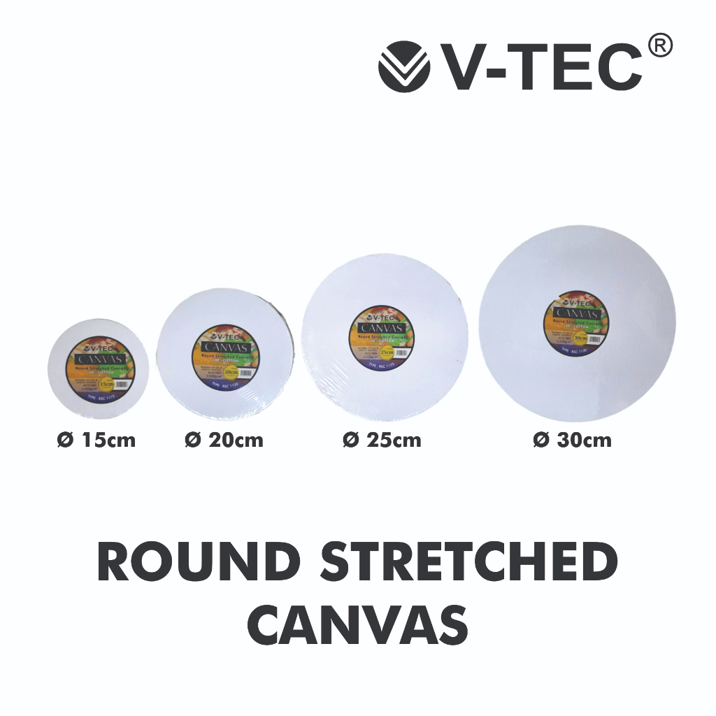

V-TEC Round Stretched Canvas/ Kanvas Bulat Cotton Jepret Belakang