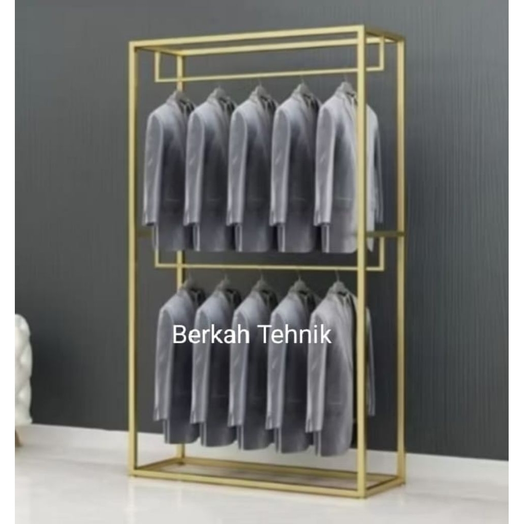 RAK GAWANG BAJU TINGKAT TINGGI 2 METER PANJANG 2 METER