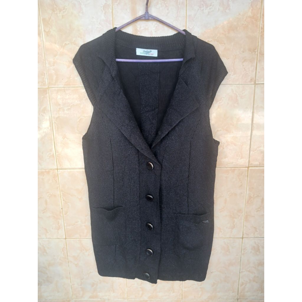 Outer /Vest Cardigan Crocodile Ladies Knit Rajut Preloved