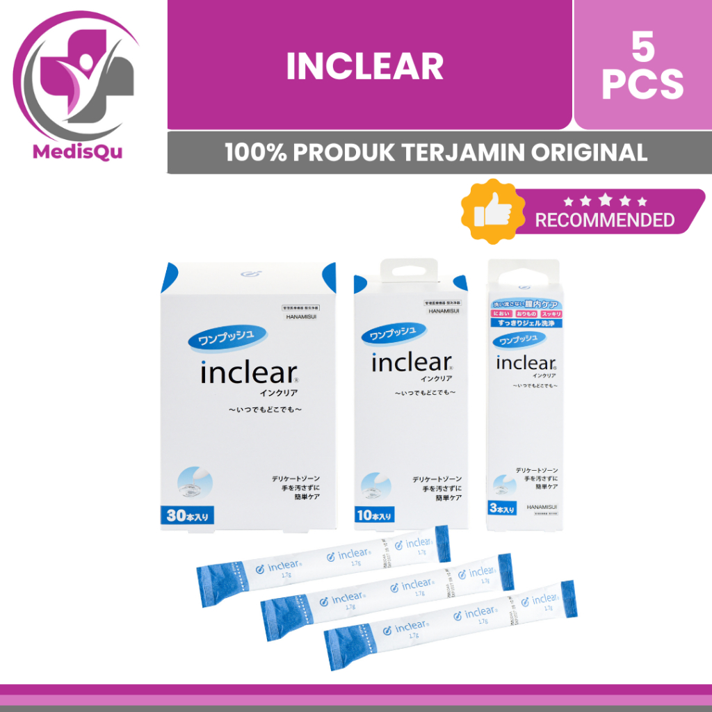 INCLEAR INTIMATE CLEANSER GEL– Pelumas Vagina & Pembersih Vagina Higienis Isi 5, 10, 30 Stick