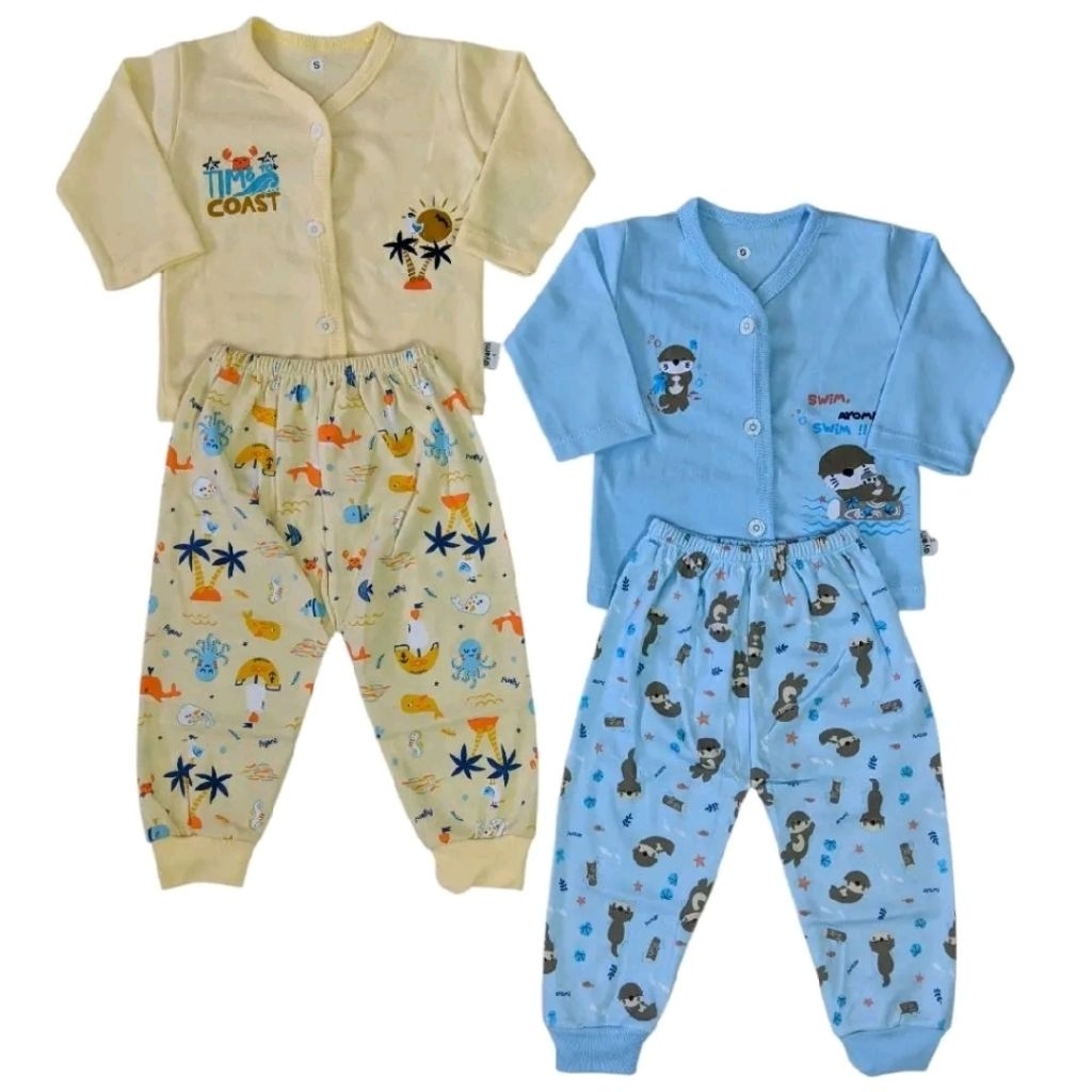 AYOMI Setelan Baju Bayi Lengan Panjang Ukuran S (0–6 Bulan)
