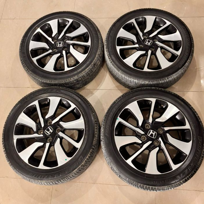 Velg Mobil Ori Copotan Brio RS Ring 15 + Ban BS 185 55 R15 Second Like New Pnp Mobilio Vios DLL