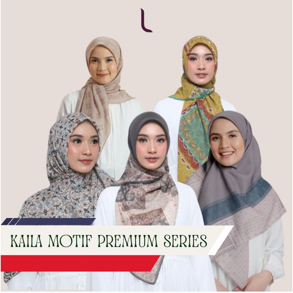 Elzatta Jilbab Hijab Kerudung Segiempat Kaila Motif Premium Terbaru