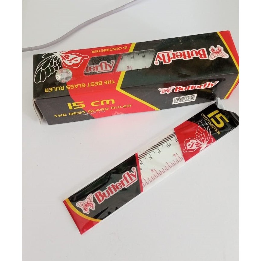 

Butterflay rol/pengaris 15 cm the best glass ruler