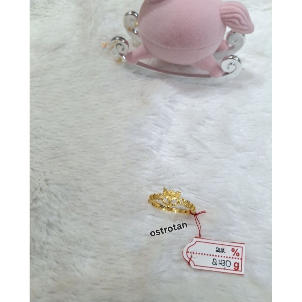 Cincin emas 24k rubah mask