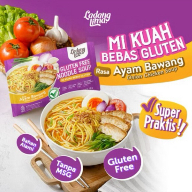 

Mie Gluten Free Ladang Lima - Rasa Ayam Bawang