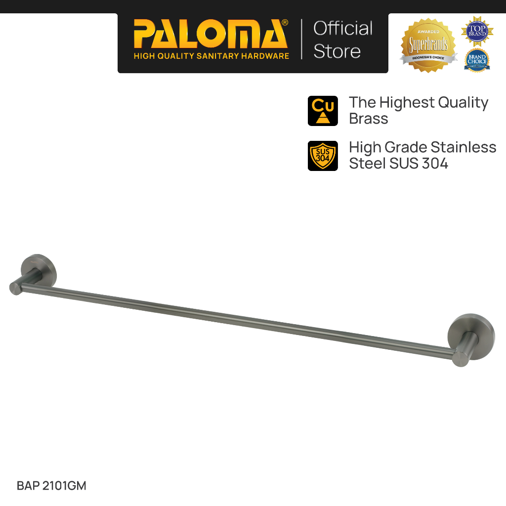 PALOMA BAP 2101GM Rak Handuk Baju Gantungan Hanger Wall Dinding Kamar Mandi Brass Kuningan Stainless
