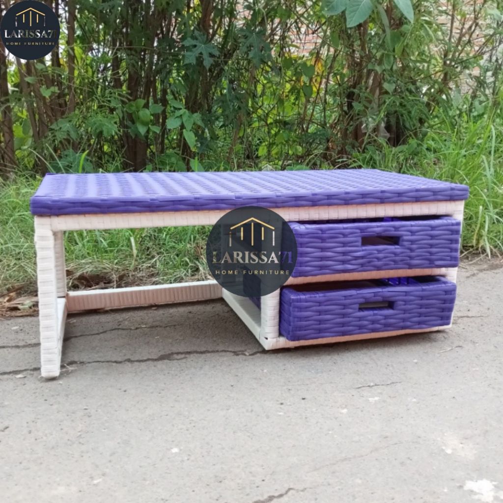 Meja Belajar Anak Lesehan Rotan Sintetis Murah