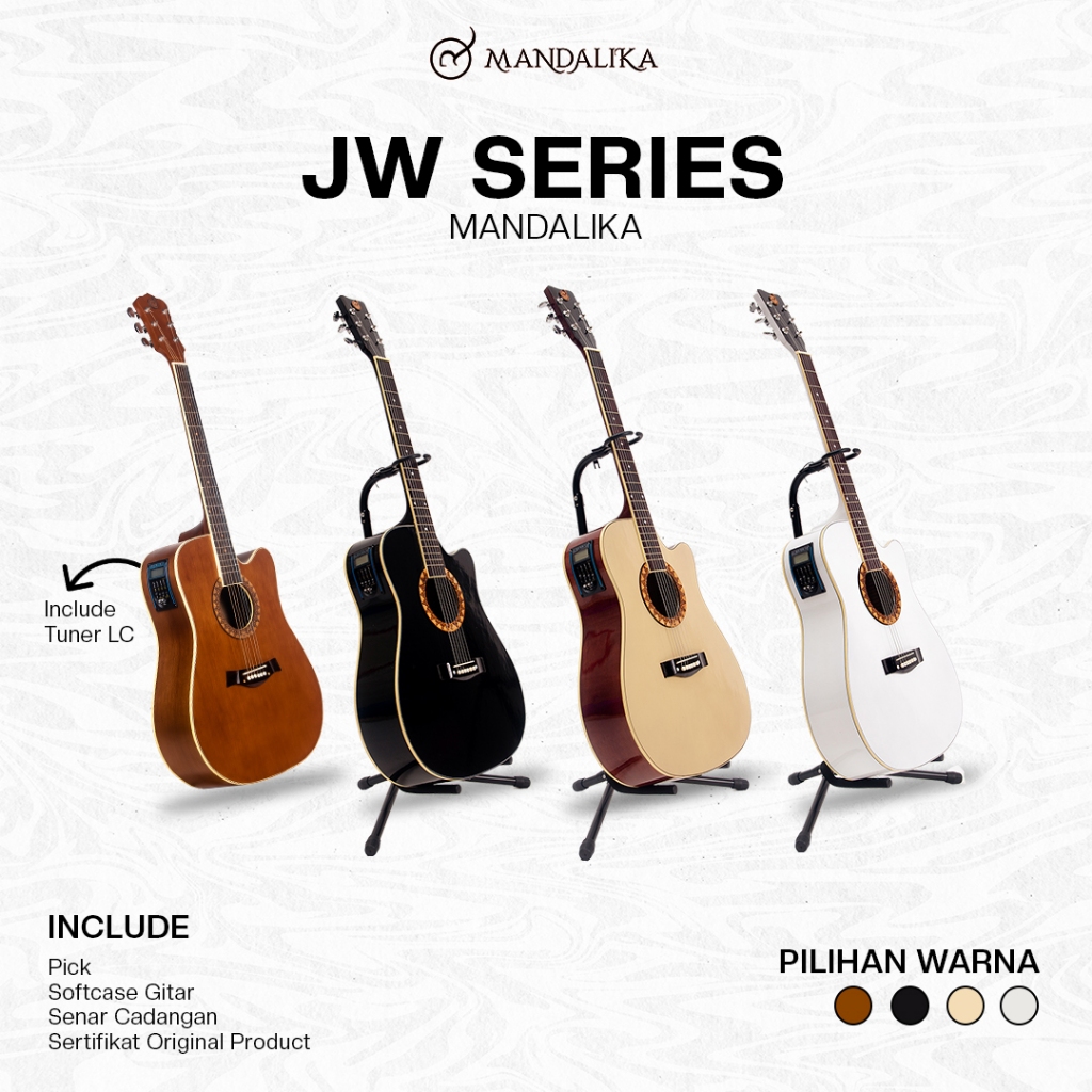 Gitar Akustik Elektrik Mandalika JW Series - EQ LC Tuner