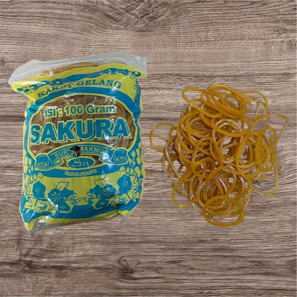 

KARET GELANG SAKURA KUNING 100 GRAM / KARET GELANG PENGIKAT SERBAGUNA - MURAH!!!