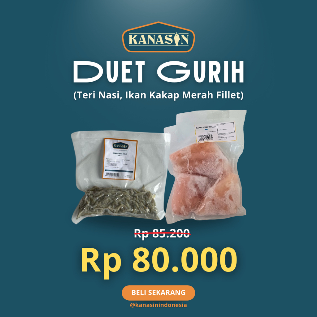 

[Instan Only] KANASIN Paket Duet Gurih (Teri Nasi, Ikan Kakap Merah Fillet)