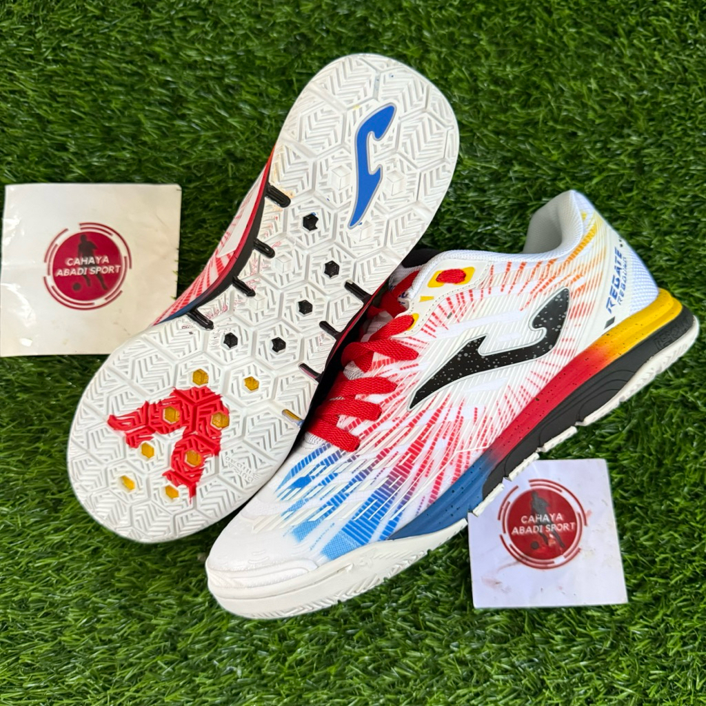 ( BISA COD ) SEPATU FUTSAL JOMA WHITE BLACK RED IC FUTSAL