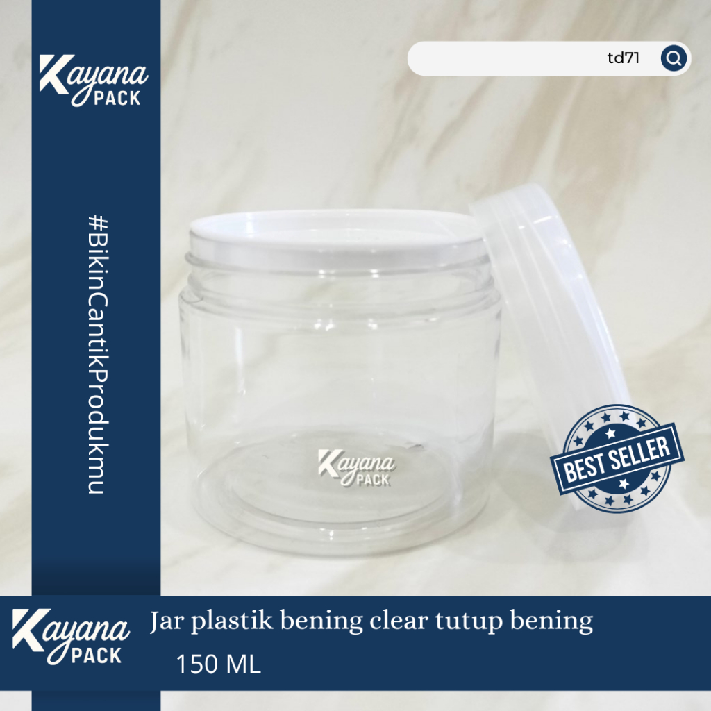 JAR POT TOPLES LULUR / COOKIES / MAKANAN / HERBAL / BUMBU DAPUR BENING 120 - 150ML TUTUP BENING