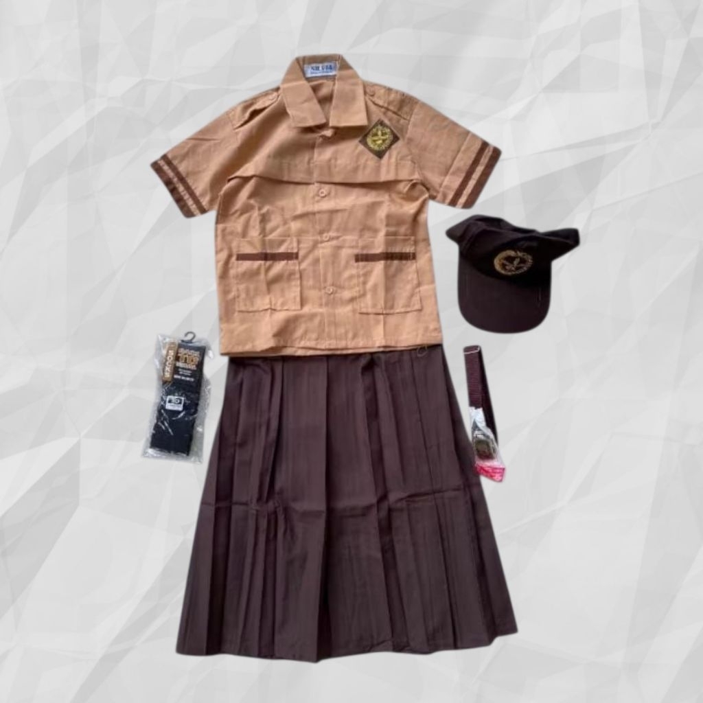 SETELAN LENGKAP PRAMUKA CEWEK/BAJU PRAMUKA SD