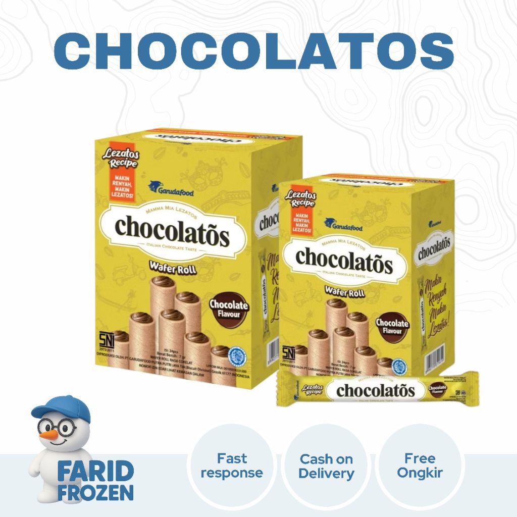 

CHOCOLATOS WAFER ROLL 8GR X 24 ( 1 BOX ISI 24PCS)