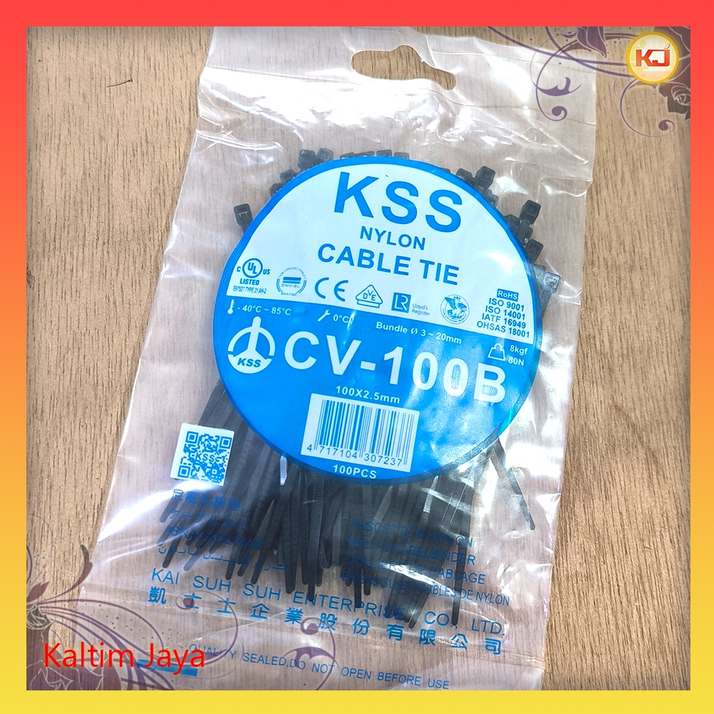 Kabel Ties 10cm KSS (100mm 10 cm 100 mm Tis Cable Tie Hitam Putih)