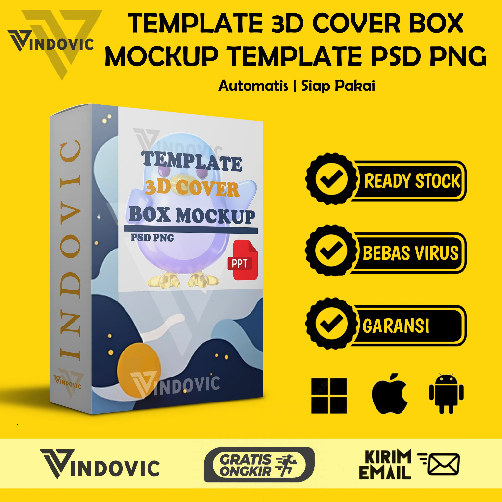 [T0300] TEMPLATE 3D COVER BOX MOCKUP PSD PNG