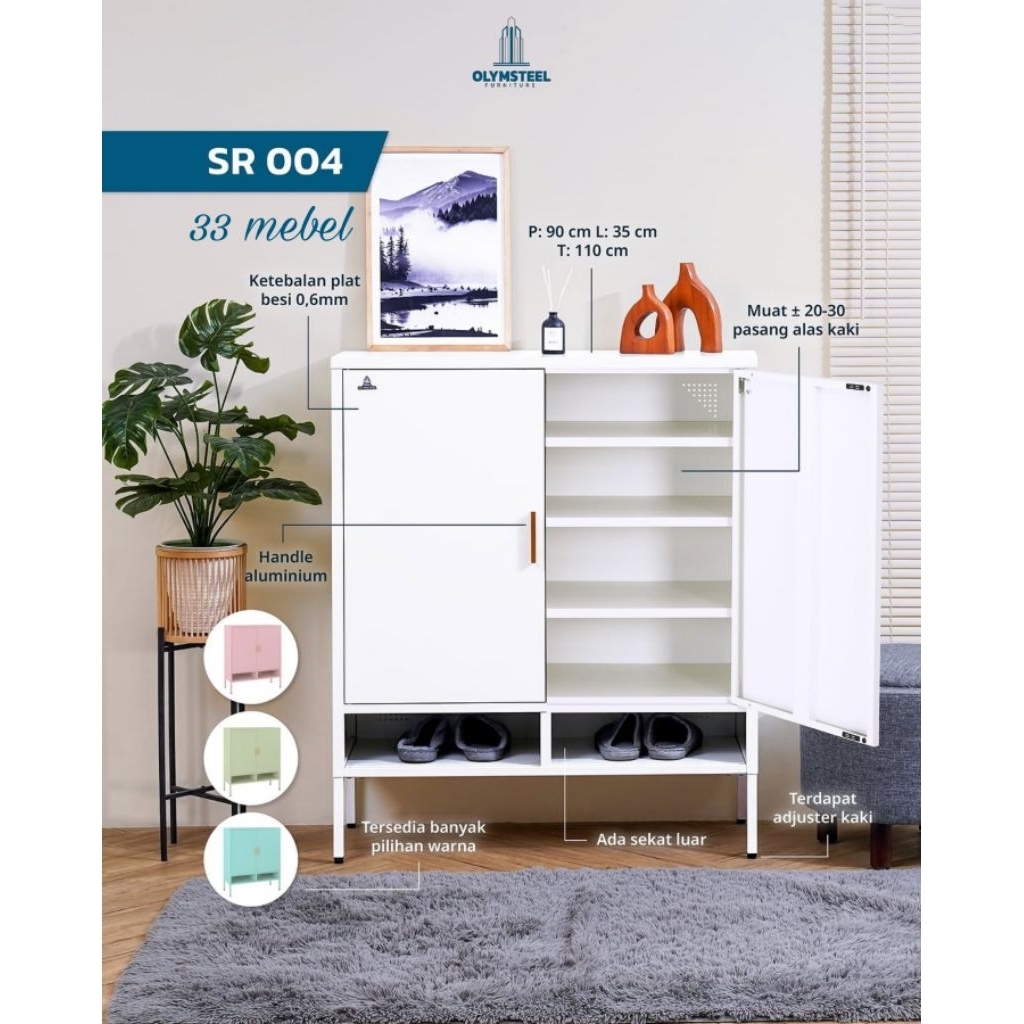 Rak sepatu Besi Minimalis Modern Sr 004 Olymplast