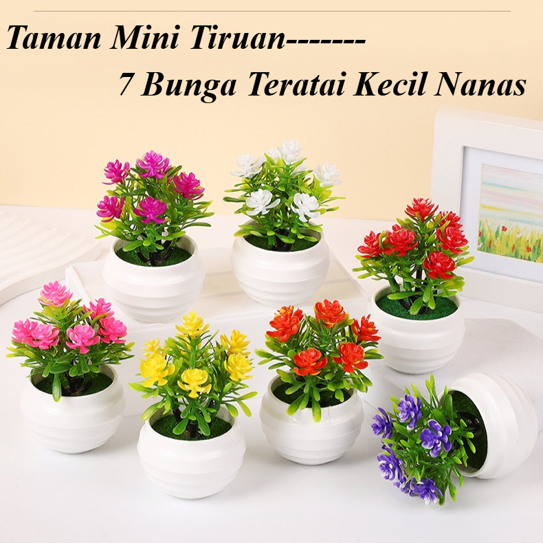 Bunga Hias Plastik Bunga Hiasan Ruang Tamu Bucket Bunga Buket Bunga 7 Bunga Teratai Kecil Nanas