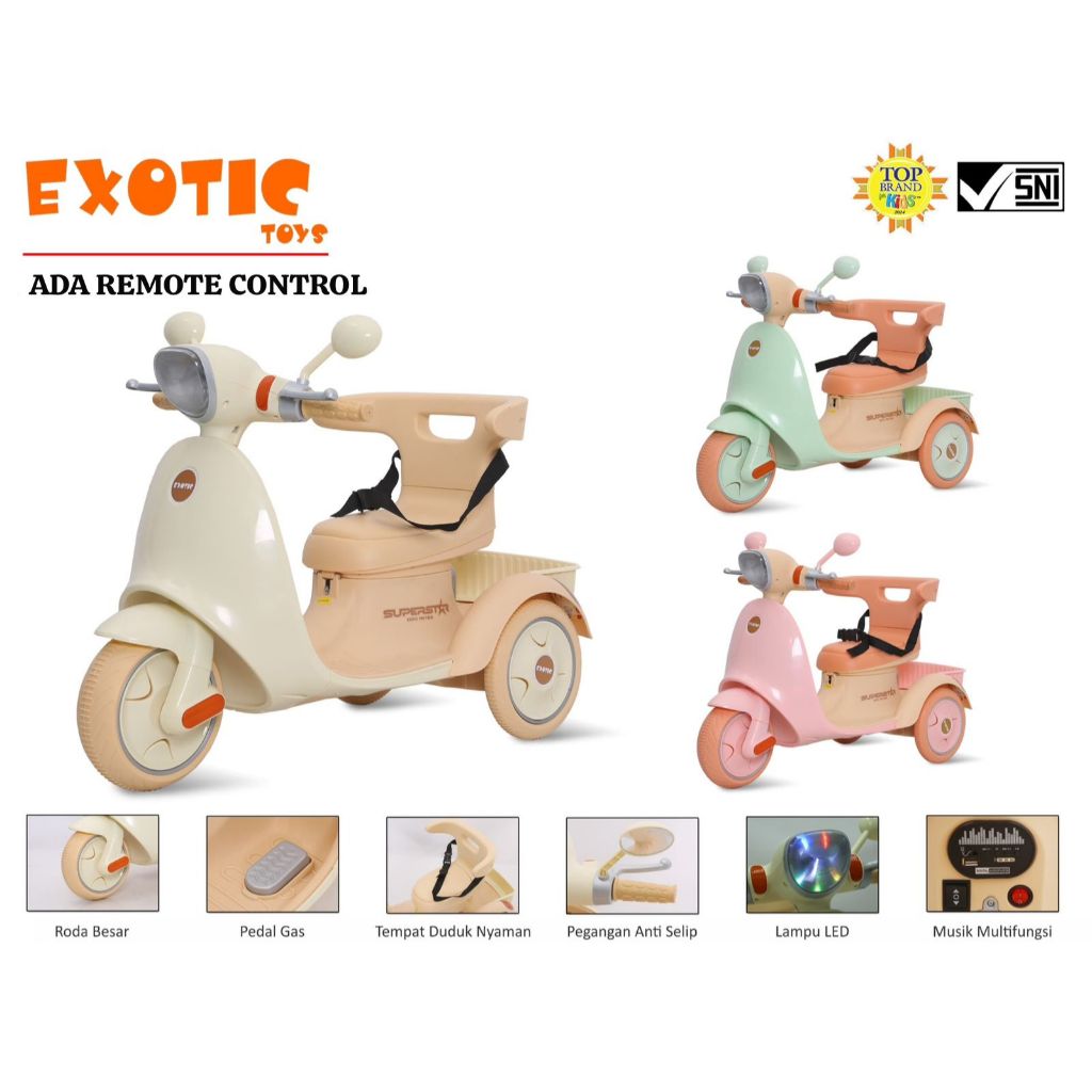 GOSEND Motor Aki Anak Exotic Vespa DUDU Scoopy Remote Control 2241