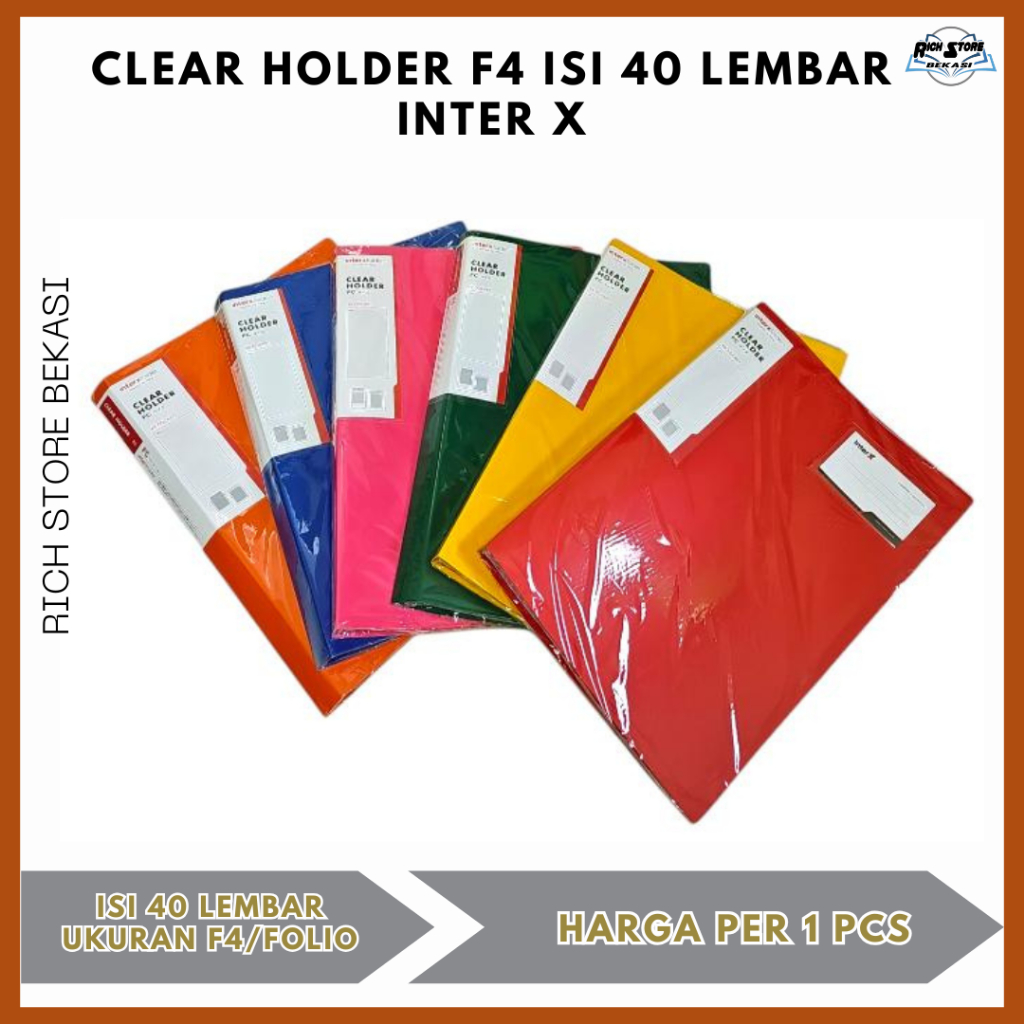 

CLEAR HOLDER F4 [FOLIO] ISI 40 LEMBAR INTER X HARGA PER 1 PCS | DOCUMENT KEEPER | MAP DISPLAY