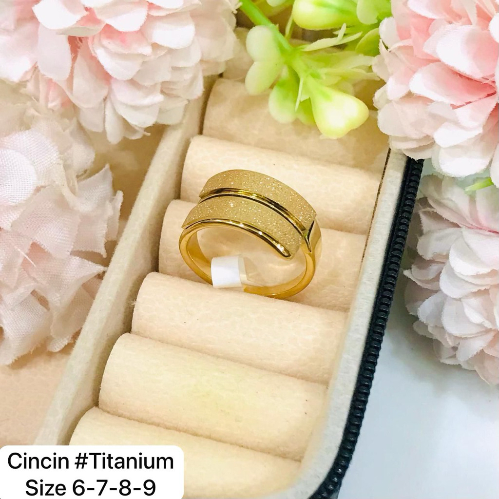 cincin selisih titanium motif emas 99