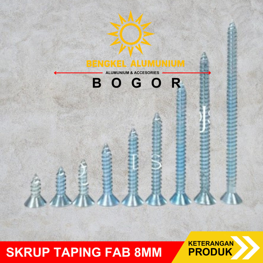 Sekrup Tapping FH Moon Lion Kepala Rata #8 1-7CM