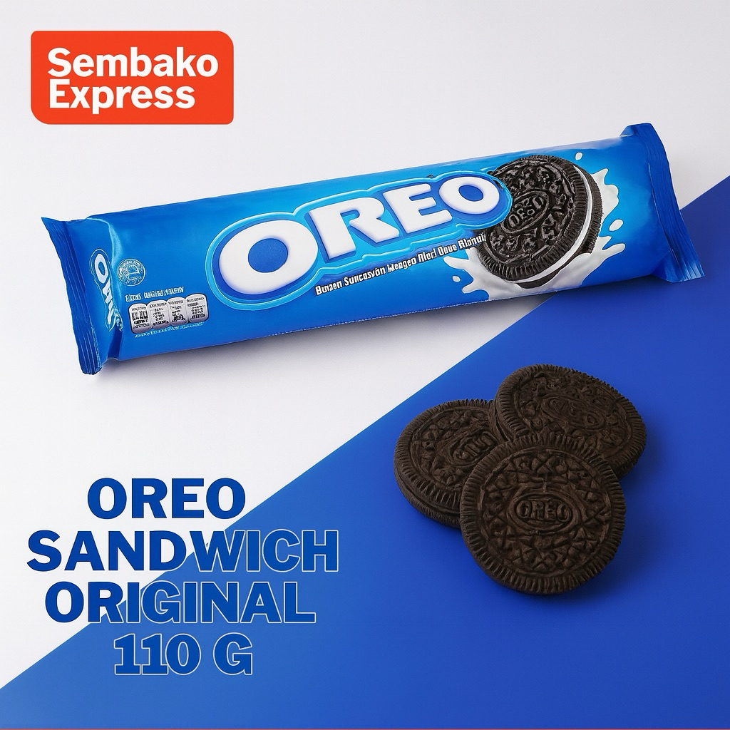 

Oreo Sandwich Original 110 g – Biskuit Cokelat Klasik Isi Krim Vanila