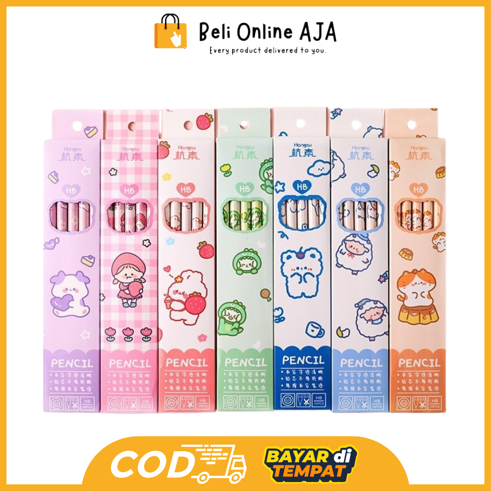 

BOA Pensil Set Isi 10 Pensil Set Alat Tulis Sekolah Pensil Set Pack Pensil Anak Karakter Y2020
