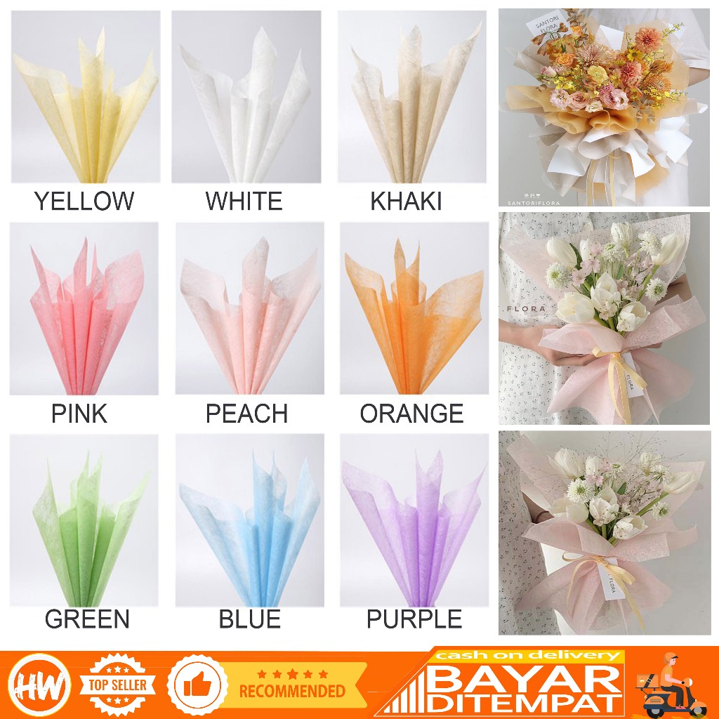 

HaiWai COD Tissue Paper Flower Wrapping Paper Waterproof / Korean Wrapping Kertas Buket Bunga Perlengkapan Florist Cellophane KB26