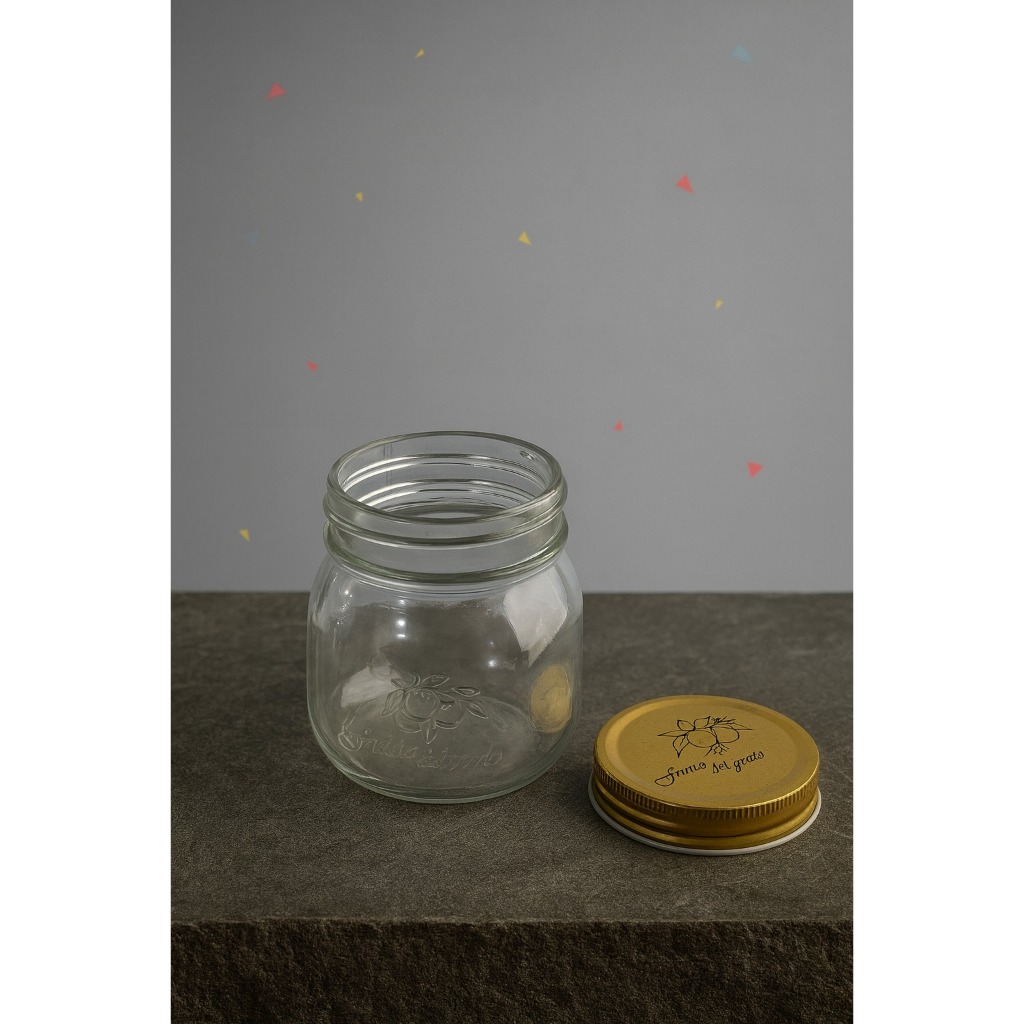 Botol Jar Logo Selai Madu Kaca Bening 350 ml