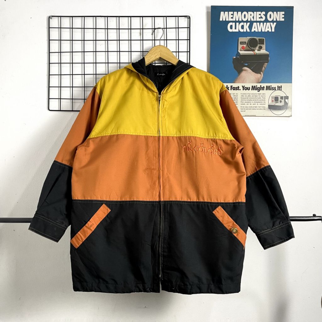 JAKET VINTAGE COLORBLOCK LEMIFA SECOND ORIGINAL, JAKET VINTAGE, JAKET WANITA JAKET PRIA