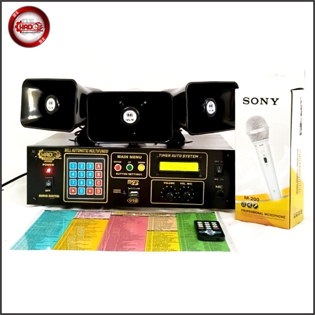 BEL SEKOLAH OTOMATIS 3 SPEAKER 15w LENGKAP