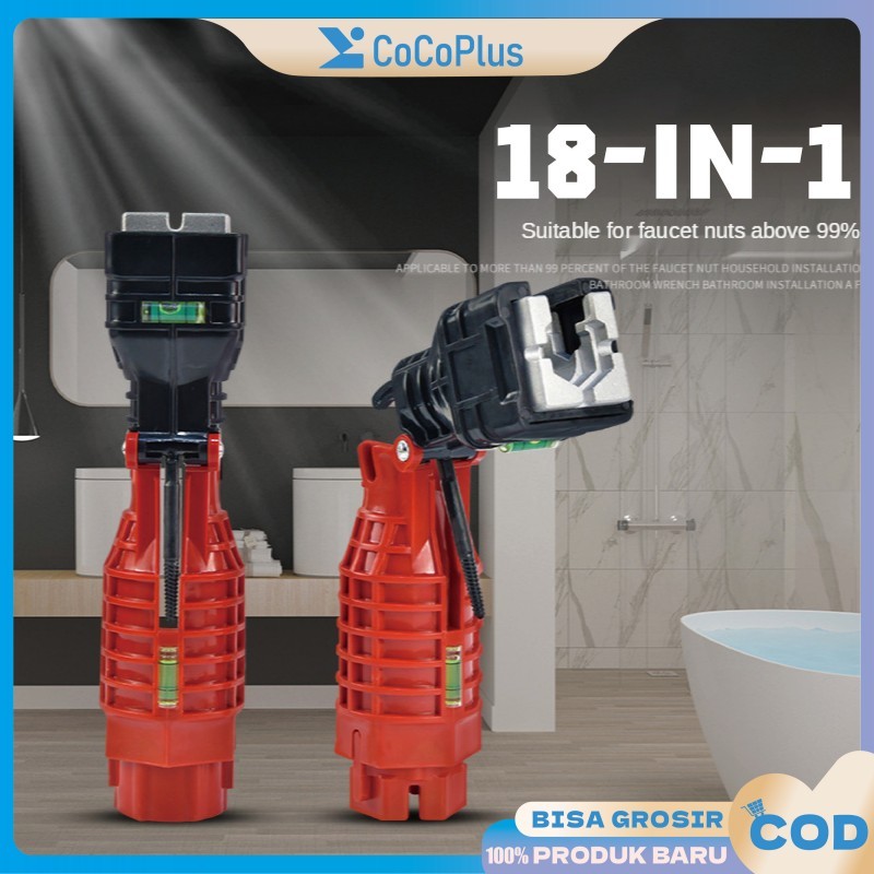 Kit Perbaikan Keran Multifungsi - Kunci Pas Pipa Air 18 in 1 Portable + Alat Instalasi Wastafel & Ka