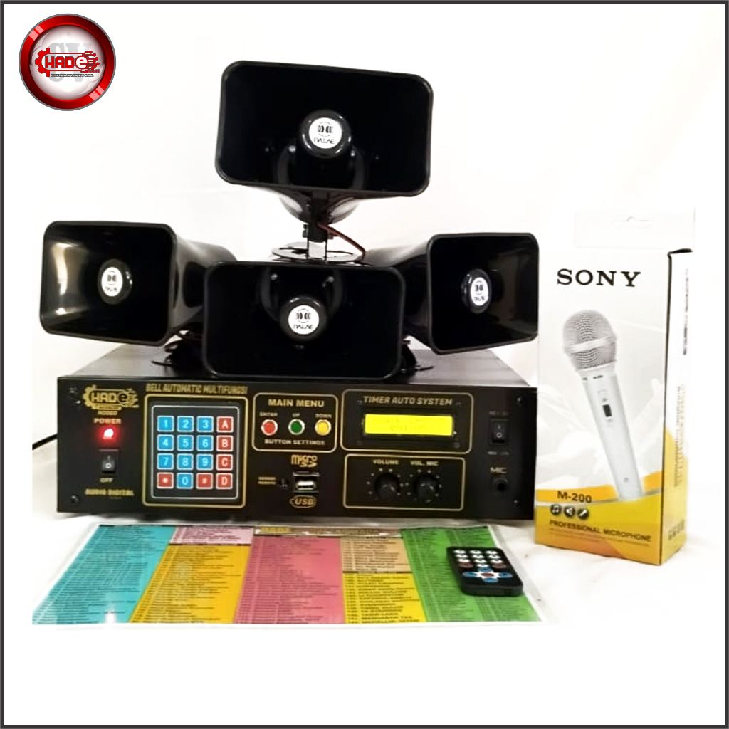 BEL SEKOLAH/PABRIK OTOMATIS 4SPEAKER LENGKAP