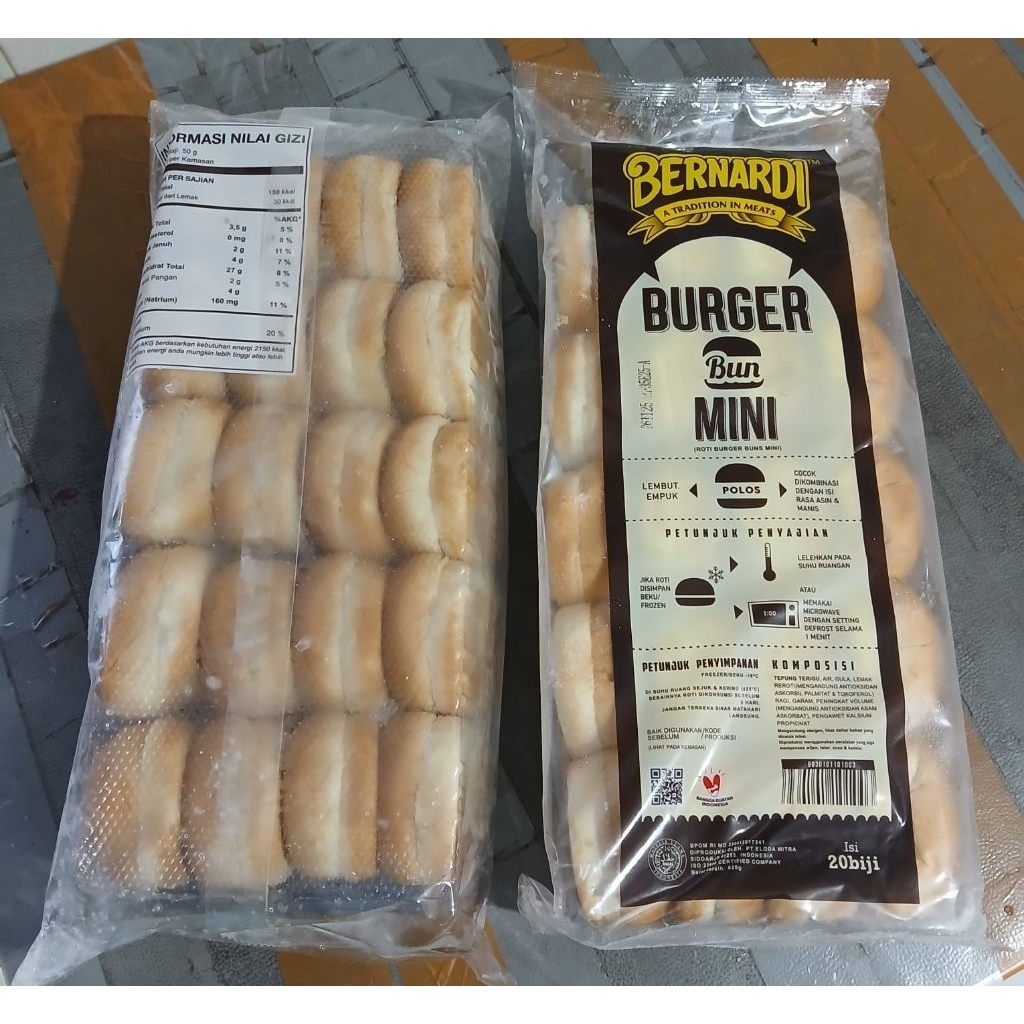 

Roti Burger Mini isi 20pcs Bernardi Frozen Food