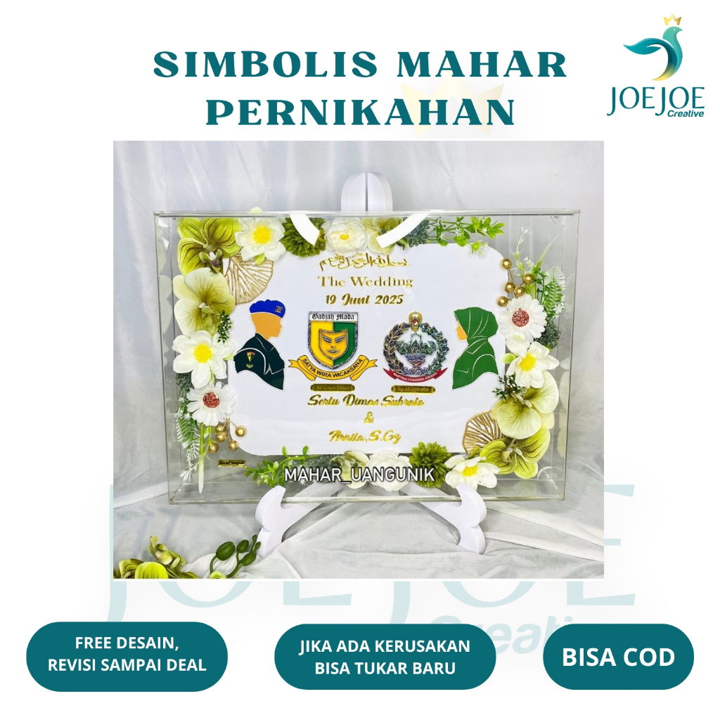 MAHAR PERNIKAHAN AKRILIK LOGO FROFESI  MAHAR LOGO PROFESI  MAHAR TNI POLRI MAHAR KEKINIAN HIASAN MAH