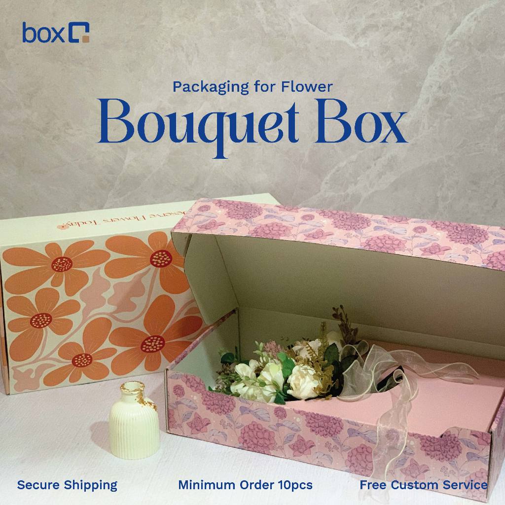 

Bouquet Box Bunga Premium / Kotak Packaging Bunga Panjang 45×25×10 cm – Custom & Ready Stock