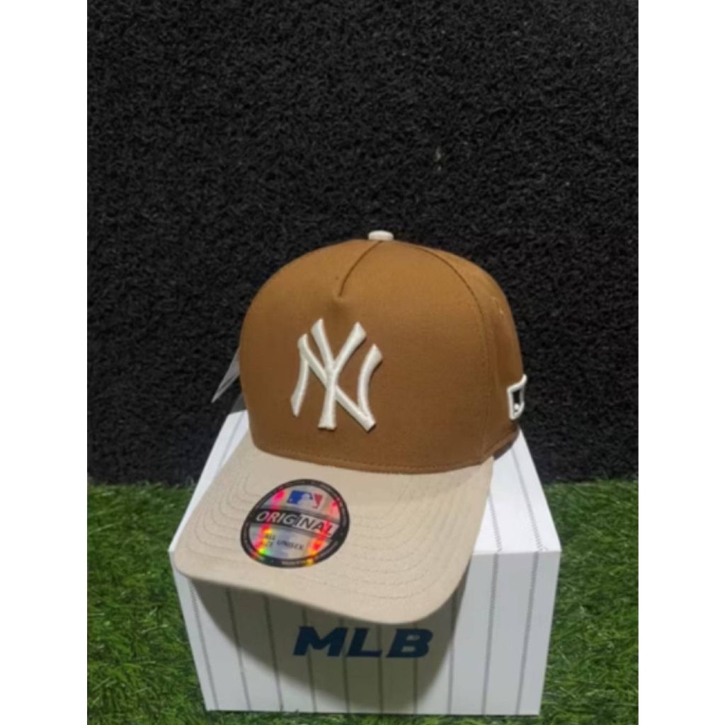 TOPI BASEBALL MLB NY WHITE LOGO ORIGINAL BROWN CAPS / TOPI PRIA WANITA / TOPI FULL SET
