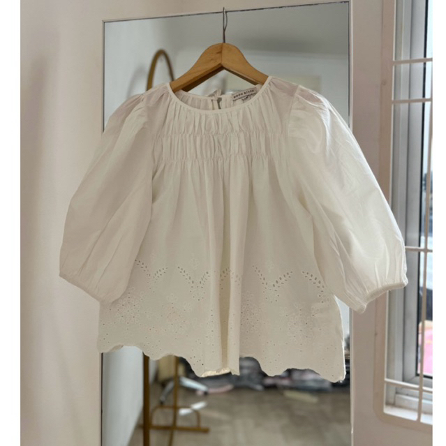 SL320 | BLOUSE KATUN BOLONG LENGAN BALON | BLOUSE KATBOL IMPORT BANGKOK | BLOUSE KATUN BORDIR BANGKO