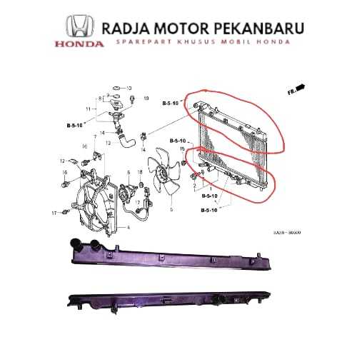 Tutup Atas Bawah Radiator Cover Up Tank Radiator Jazz GD3 2004 2005 2006 2007 2008 19008-PWJ