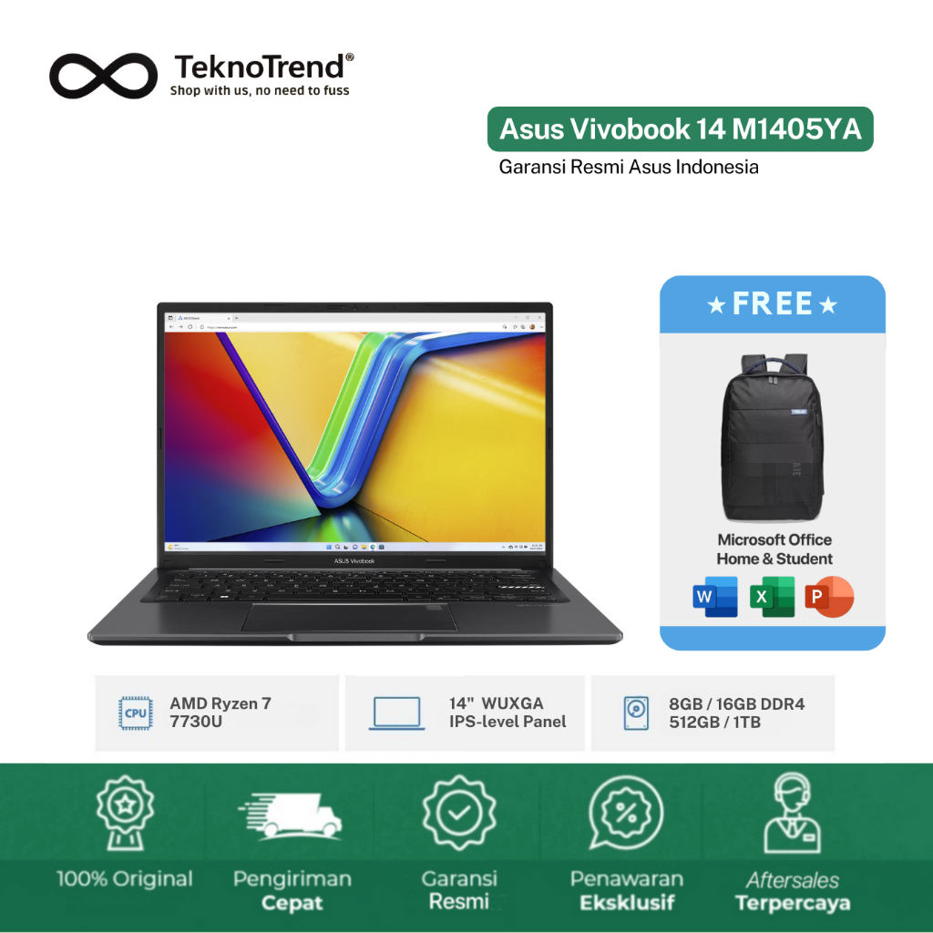 ASUS VivoBook 14 M1405YA R7-7730U 16GB / 1TB 14" WUXGA IPS Windows 11
